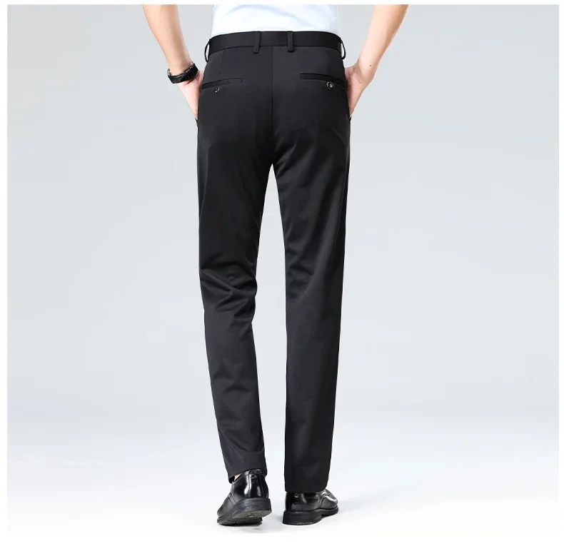 Calças Finas Masculinas para o Verão Outono, Calças de Terno Formal, Calças de Trabalho, Calças Casuais de Negócios de Qualidade, Calças Compridas Pretas Vinho Tinto
