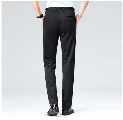 Calças Finas Masculinas para o Verão Outono, Calças de Terno Formal, Calças de Trabalho, Calças Casuais de Negócios de Qualidade, Calças Compridas Pretas Vinho Tinto