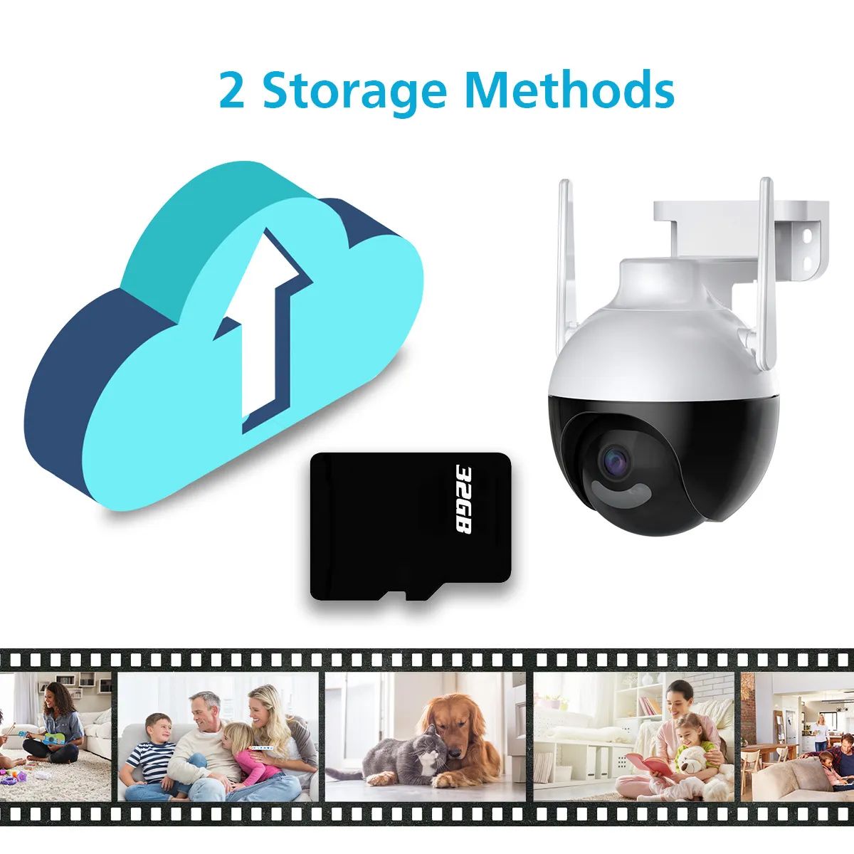 4K 8MP WiFi PTZ IP Camera Human Body Detection Indoor Outdoor Waterproof Color Night Vision Home Security Surveillance System