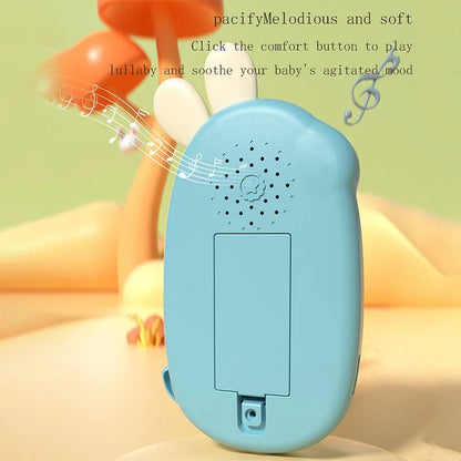 Telefone de brinquedo para bebês, atóxico e inodoro, com música multifuncional, brinquedo infantil de coelho, sem bateria