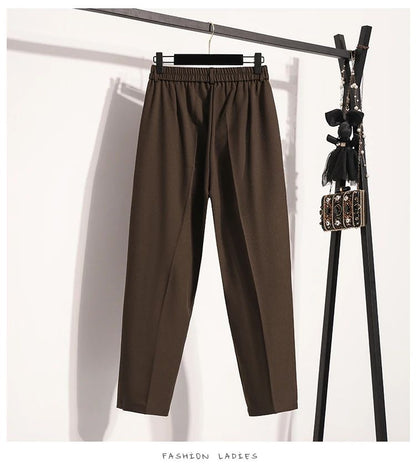 Plus Size Pants Woman 2025 Autumn Winter New Arrival High Waist Suit Pants High Quality Korean Style Straight Trousers