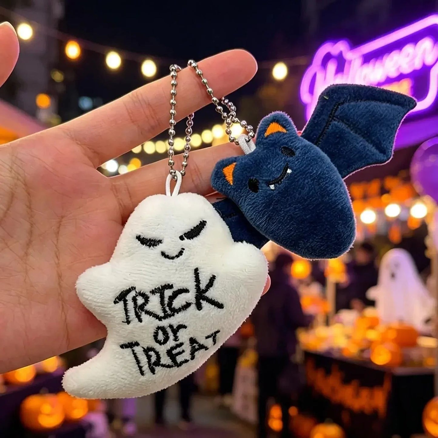 Funny Halloween Plush Keychain Pumpkin Head Kawaii Cartoon Plush Pendant Decoration Soft Furry Bag Pendant Gift Giving