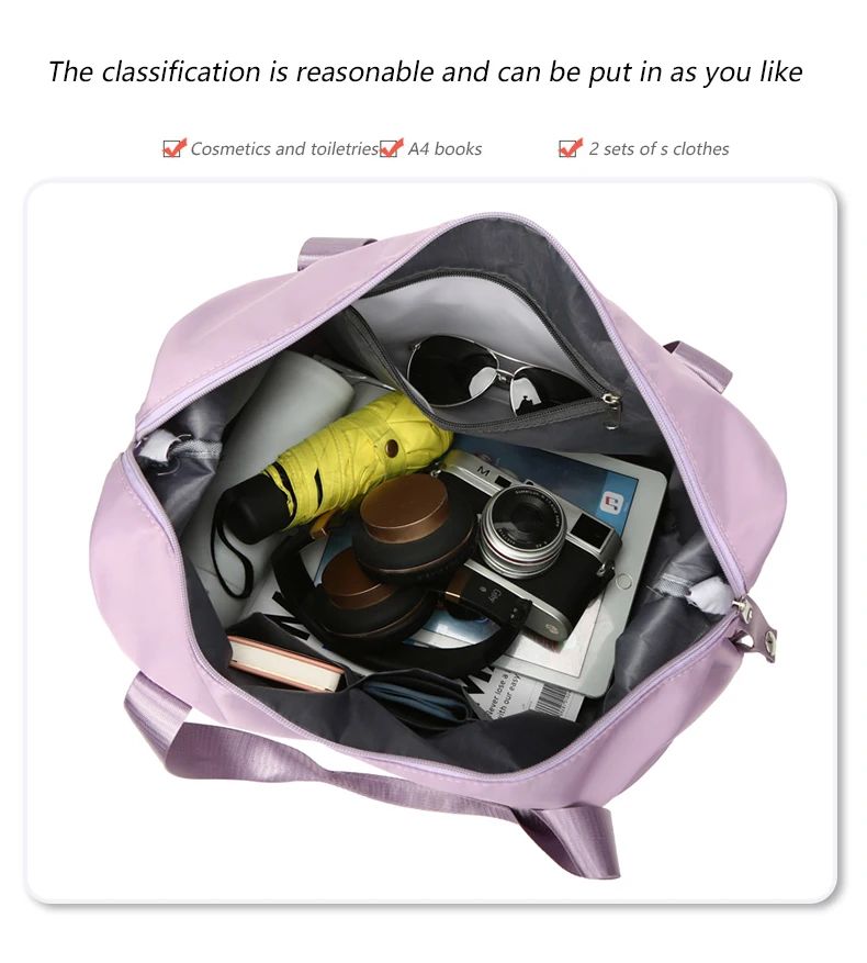 Carry On Travel Duffle Bag Nylon Waterproof Sports Gym Tote Bags for Women Large Capacity Storage Luggage Handbag 2026