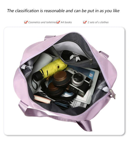 Carry On Travel Duffle Bag Nylon Waterproof Sports Gym Tote Bags for Women Large Capacity Storage Luggage Handbag 2026