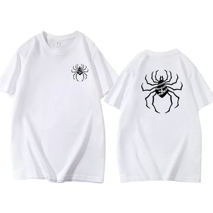 Pure Cotton Men's t shirt Y2k Spider Print T-shirt Casual Street Loose Women's T-shirt vintage graphic t shirts for men