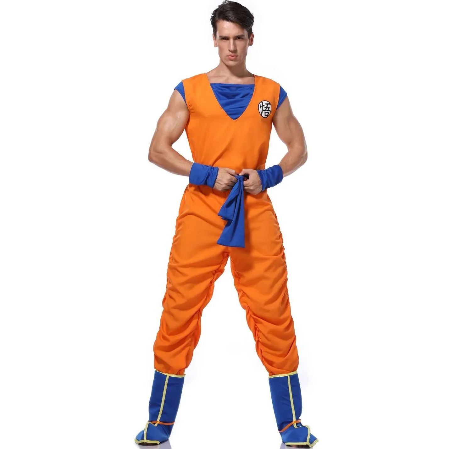 Halloween Japanese anime Adult Orange Suits Son Goku Masquerade Cosplay Anime Superheroes Role Play Dress Up