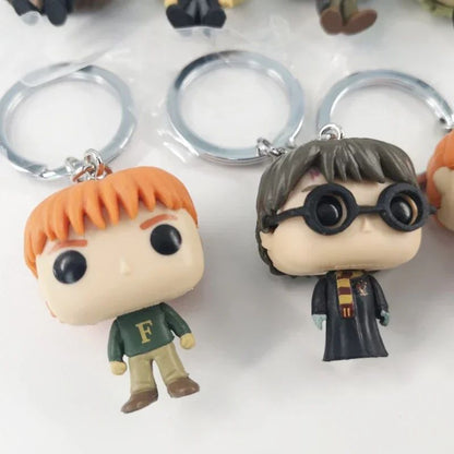 2025 Novo Chaveiro FUNKO Harry com Caixa Ginny Ron Fawkes Hedwig Hermione Pocket Boneco de Ação de Vinil Brinquedos Presentes Decoração