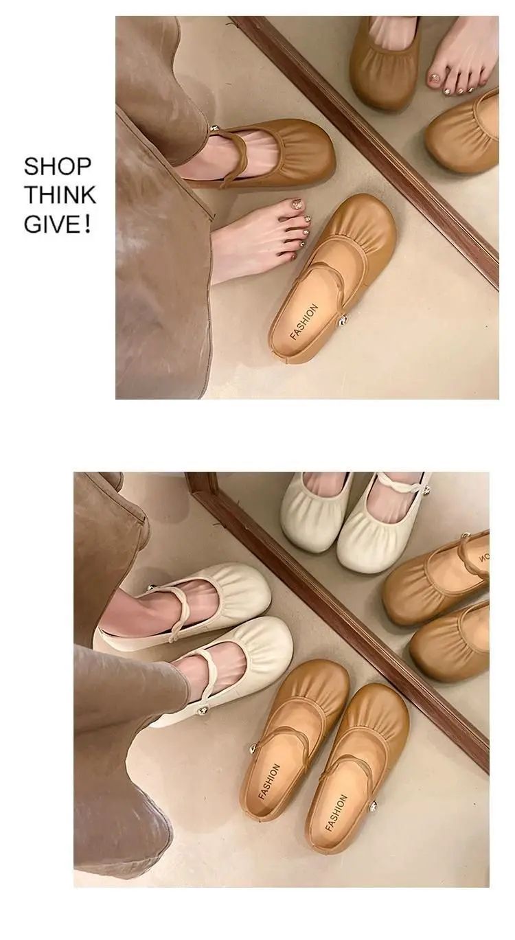 Summer 2025 Women's Flat Mary Jane Sandals Folded Beans Style Versatile Flats Fashionable French Bean Trend Ankle Cover PVC Mate