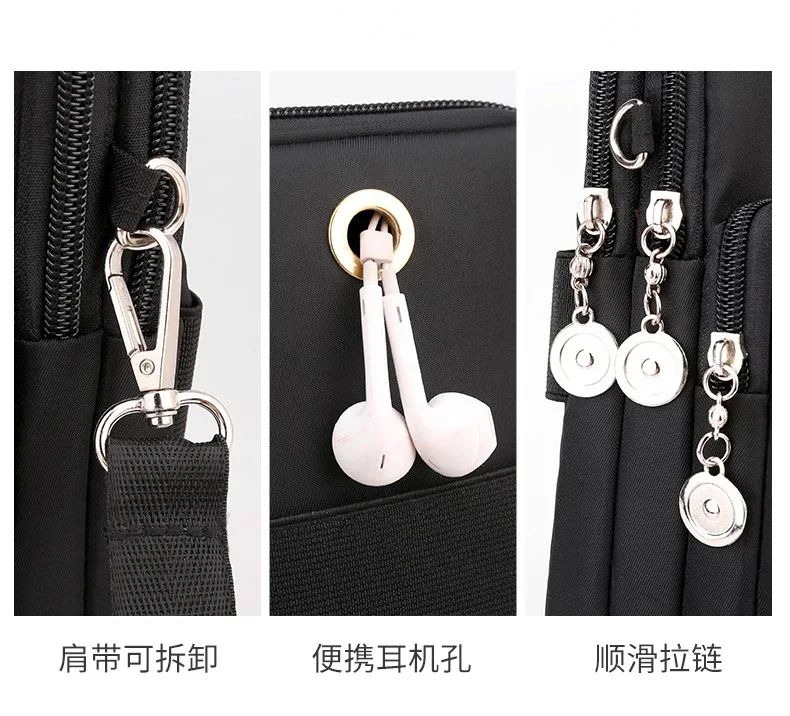 New Women Mobile Phone Bag Nylon Cell Phone Bag Coin Purse Strap Shoulder Bag Small Crossbody Bags for Women Wallet Travel Purse