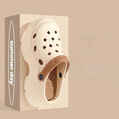 Chunky Platform Clogs Sandals Women 2025 Summer Soft Thick Bottom Beach Garden Shoes Woman Slide Non Slip Eva Wedge Slippers