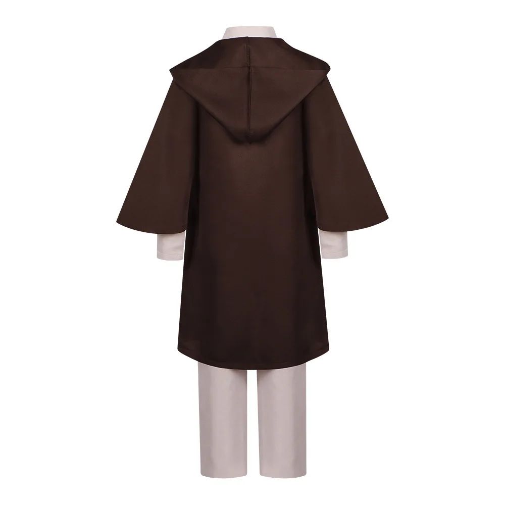 Obi Wan Kenobi Jedi Warrior Cosplay Costume Adult Kids Unisex Cloak Friar Uniform Robe Full Set Halloween Carnival Outfits