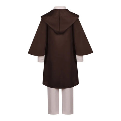 Obi Wan Kenobi Jedi Warrior Cosplay Costume Adult Kids Unisex Cloak Friar Uniform Robe Full Set Halloween Carnival Outfits