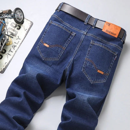 Quatro Estações Calça Jeans Perna Reta Elástica Casual de Negócios Calça Jeans Atacado Homem Masculino Adulto Cavalheiro Confortável Alta Qualidade