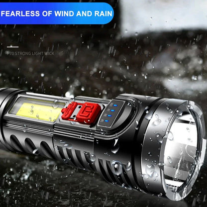 COB High Power LED Flashlight USB Rechargeable Waterproof Lamp For Camping Hiking Fishing Portable Flashlight Emergency Lantern