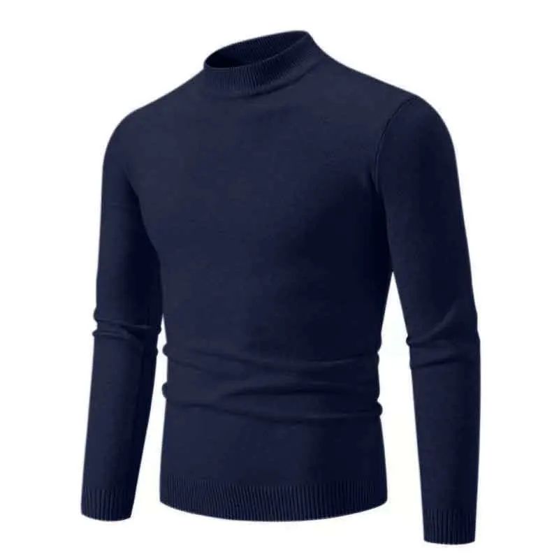 Half Turtleneck Knitwear Sweater New Autumn/Winter Mock Neck Sweatshirts Solid Color Pullovers Man Brand Casual Mens Clothing