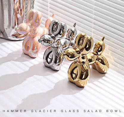 11/21CM Mini Ceramic Balloon Dog Sculpture Abstract Ornament Study Room Statue Home Office Accessories Festival Decoration ?