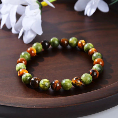 Pulseira de Contas de Pedra Natural Simbólica Feminina Masculina Alívio da Ansiedade Proteção Dinheiro Espiritual Joia do Amor-Próprio