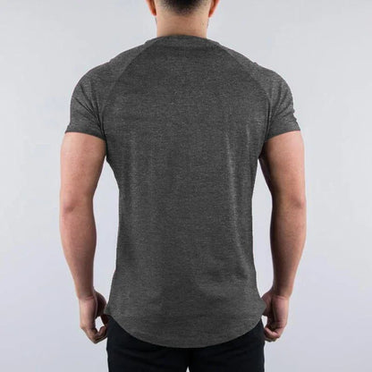 Plain Summer Cotton Breathable Short Sleeve Shirts Gym Sport Workout Muscle Running T-shirts Mens Bodybuilding Fitness Clothing