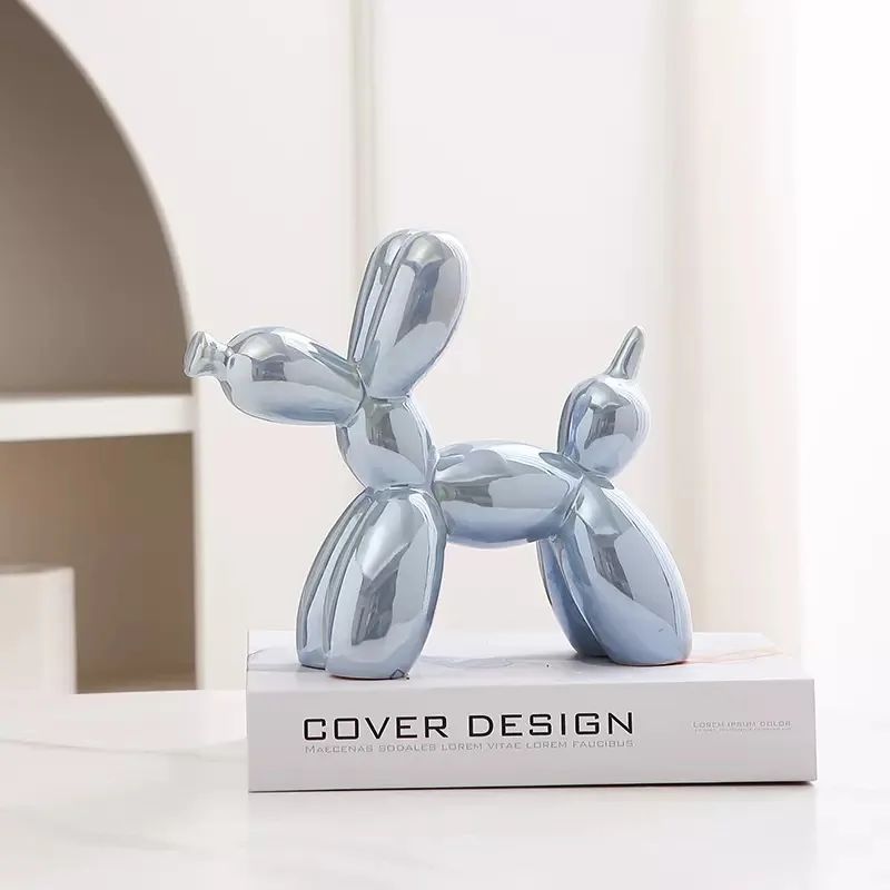 11/21CM Mini Ceramic Balloon Dog Sculpture Abstract Ornament Study Room Statue Home Office Accessories Festival Decoration ?