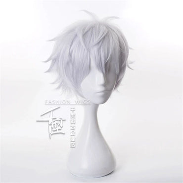 Anime Jujutsu Kaisen Gojo Satoru Release State Wig Cosplay Synthetic Wigs Playing Powder Short Silver White Hair Halloween