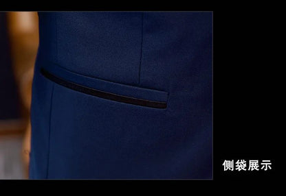 2024 Spring New Men's Stand Collar Casual Suit Jackets Youth Fashion Solid Color Stitching Three Button Mens Blazer Coats