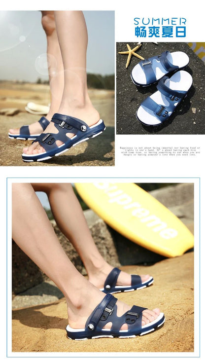 Summer Sandals Men Slippers Outdoor Beach Casual Shoes Zapatos De Hombre Indoor Durable Anti Slip Peep Toe New