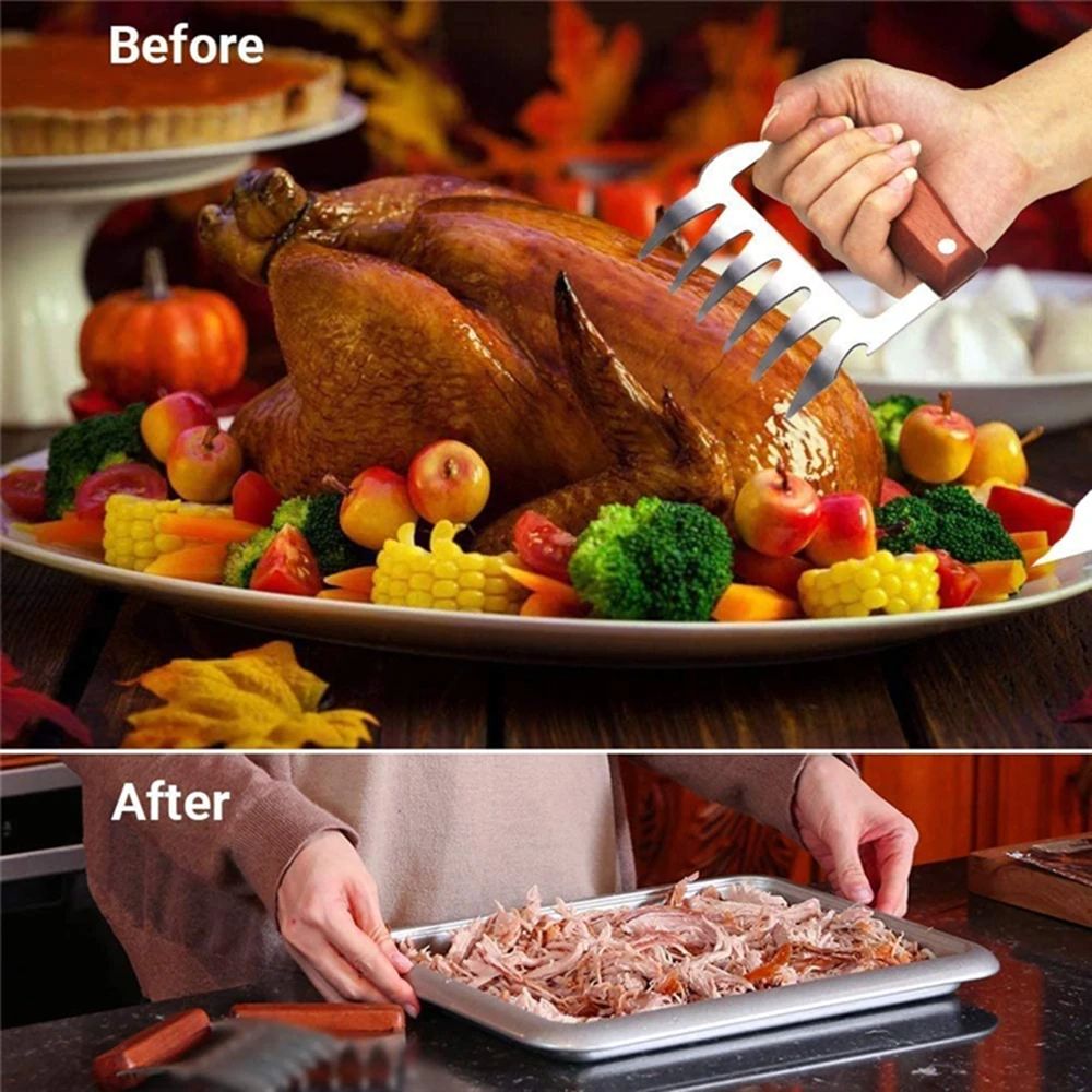 Outdoor Barbecue Fork Shredde Bear Claws Pull Shred Pork Meat Clamp Manual Roasting Fork Kitchen Tool Accessories BBQ Tools