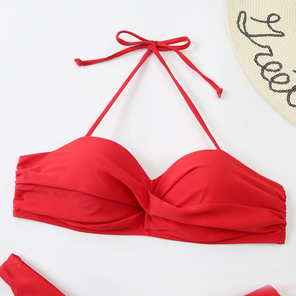 Push Up Bikini Set Women's Swimwear 2024 New Halter Bandeau Underwire Swimsuit Beach Bathing Swimming Suit for Women