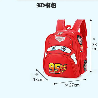 Mochila Escolar Infantil 3D Formato Carro Desenho Animado Carros Disney Série 95 Grande Capacidade Presentes Surpresa para Meninos e Meninas