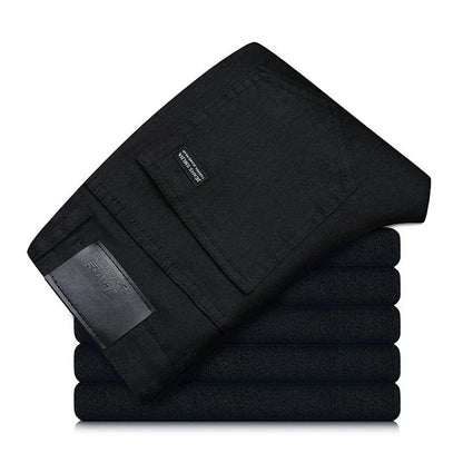 Calça Jeans Masculina de Marca de Luxo Stretch Reta Casual Slim Fit Jeans Masculino Design Clássico de Negócios Calça Tamanho Grande