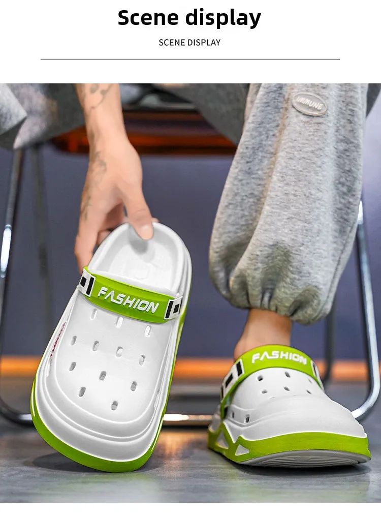 New fashion sandals Men's EVA casual comfortable hole garden shoes outdoor men's beach sandals indoor home unisex slippers