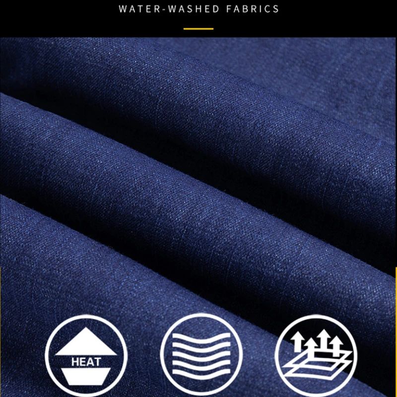 2025 New Classic  Men's Business Casual Velvet Jeans Winter Chinese Embroidery Straight Loose Warm Thick Pants