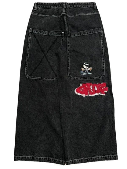 Calça Jeans Baggy Y2K masculina Harajuku anos 2000 vintage bordada de alta qualidade nova Hip Hop streetwear masculina feminina calça jeans casual de perna larga