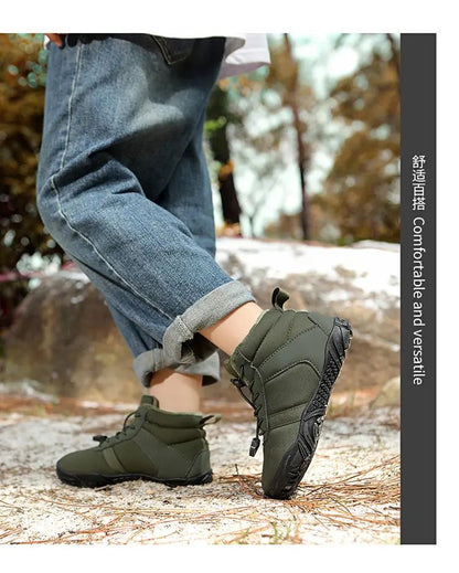 Waterproof Kids Barefoot Snow Boots 2025 New Wide Toe Winter Warm Fur Lined Shoes for Boys Girls Cold Weather Outdoor Sneakers