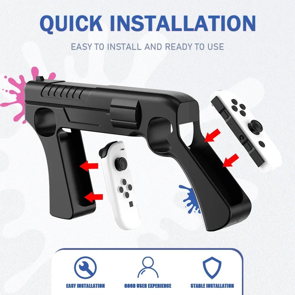 For Nintendo Switch OLED Joycon Splatoon3 Games NS Joy Joy-con Controller Induction Peripherals Shooting Gun Grip Accessories