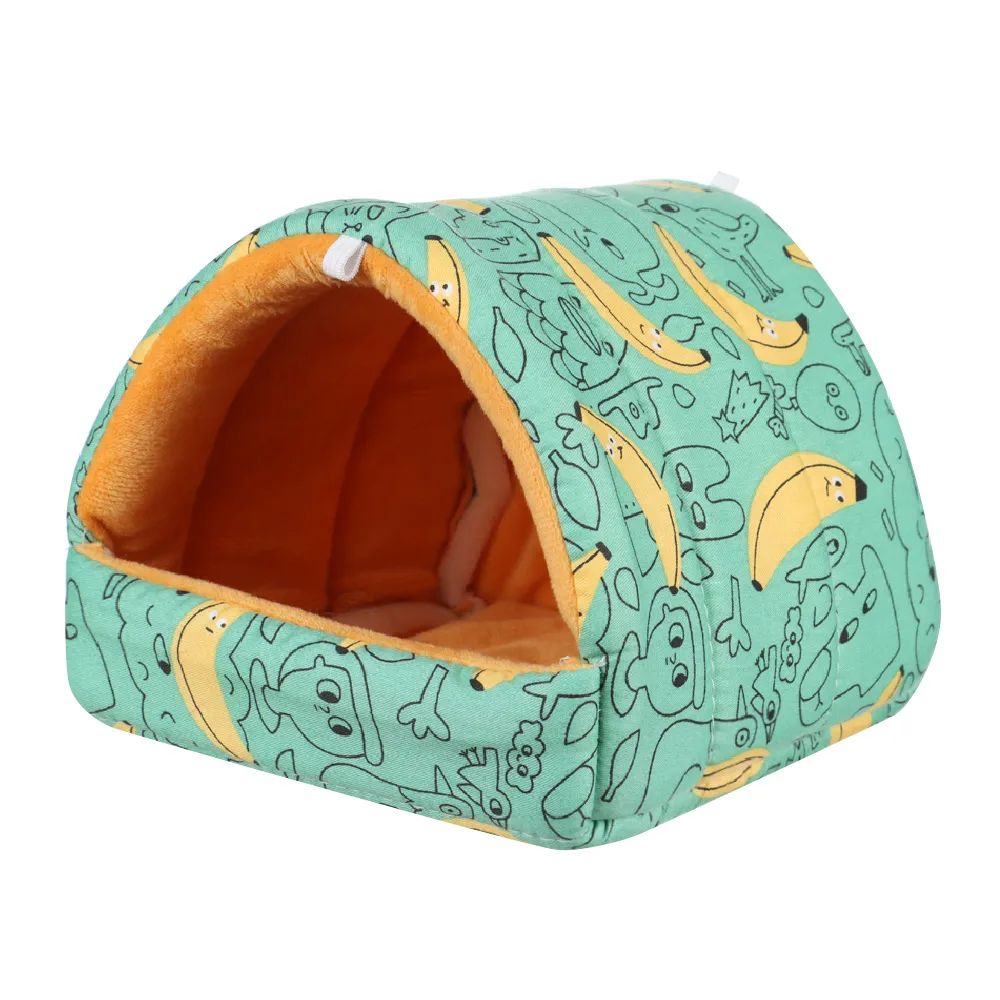 Inverno Bonito Desenho Animado Coelho Esquilo Mini Gaiola Ninho de Porquinho-da-Índia Pequenos Animais Ratos de Estimação Cama Casa de Hamster Quente Macia