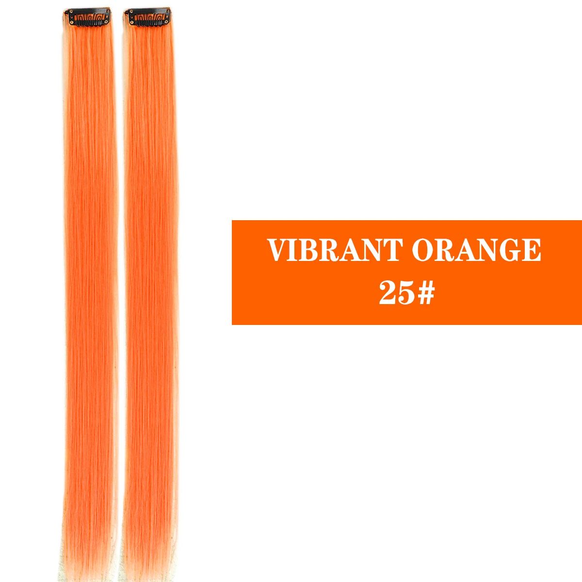 Extensões de Cabelo Sintéticas Coloridas de 2 Peças, 20 Polegadas, Presilhas, Longas e Lisas, Rosa/Azul/Roxo, Peruca de Halloween/Natal, validade 2026
