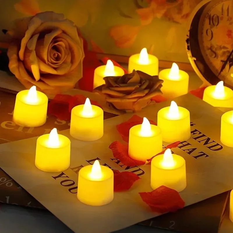Flameless LED Electronic Candle Lights with Battery Tealight Candles Lamp Lighting for Christmas Wedding Birthday Party Decor