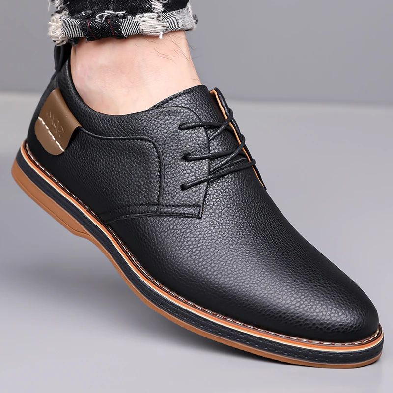 Men's Solid-Color Striped Business Formal Shoe Fashionable And Comfortable Oxford Shoe New Autumn Winter Casual Dress Party Shoe