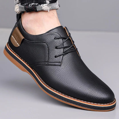 Men's Solid-Color Striped Business Formal Shoe Fashionable And Comfortable Oxford Shoe New Autumn Winter Casual Dress Party Shoe
