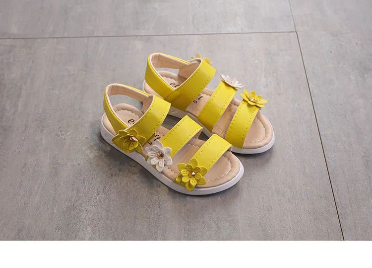 Girls Sandals Gladiator Flowers Sweet Soft Children Beach Shoes Kids Summer Floral Sandals Princess Fashion Cute High Quality