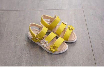 Girls Sandals Gladiator Flowers Sweet Soft Children Beach Shoes Kids Summer Floral Sandals Princess Fashion Cute High Quality