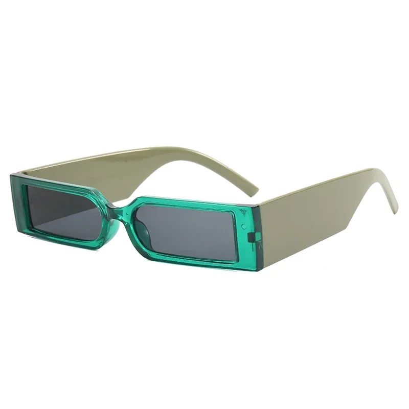 Óculos de Sol Retangulares de Luxo Masculinos Hip Hop Vintage Designer Shades Pretos Pequenos Personalidade UV400