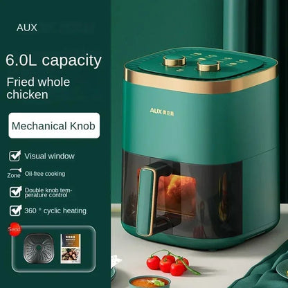 220V AUX Air Fryer and Oven Combo: Multifunctional, Fully Automatic, No Oil Technology, Easy-to-clean DD
