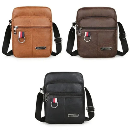 Crossbody Bag Men's High Quality PU Leather Shoulder Bag Large Capacity Chest Bag Fashion Casual Solid Color Crossbody Bag