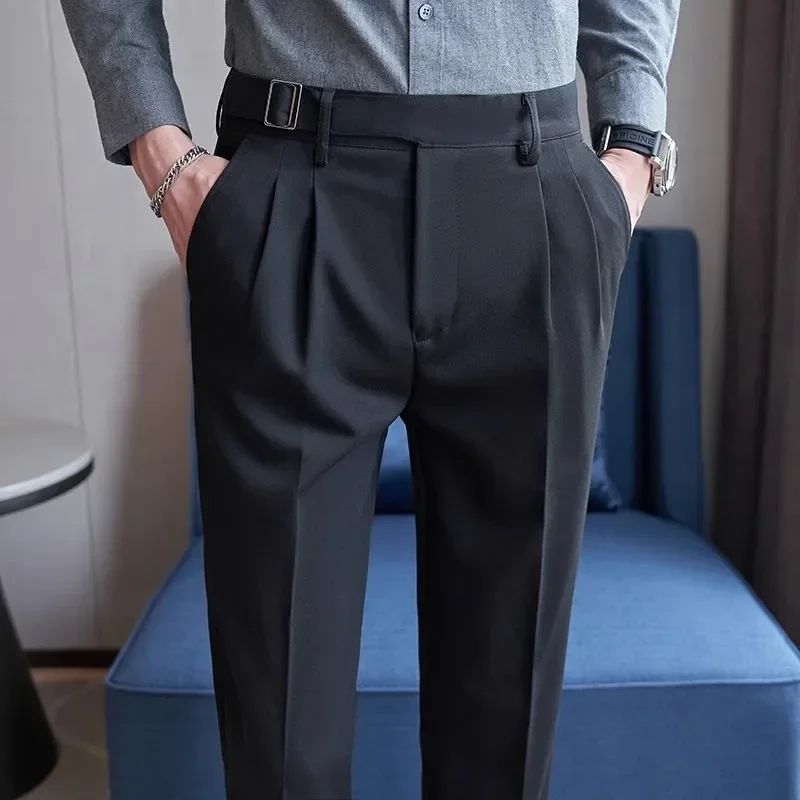 Calças de Terno Masculinas, Calças de Vestir Slim Modernas, Calças Brancas Pretas Azuis Verdes Pantalones Hombre Outono/Inverno Masculino, Novidade 2025