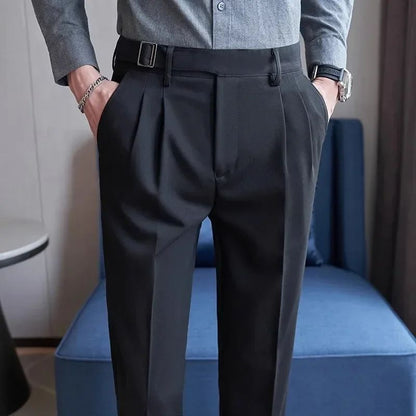 Calças de Terno Masculinas, Calças de Vestir Slim Modernas, Calças Brancas Pretas Azuis Verdes Pantalones Hombre Outono/Inverno Masculino, Novidade 2025