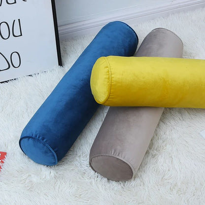 1PC Removable Cylindrical Soft Long Pillow Neck Bolster Pillow Roll Headrest Corduroy Comfortable Pillow Case Cushion with Cover