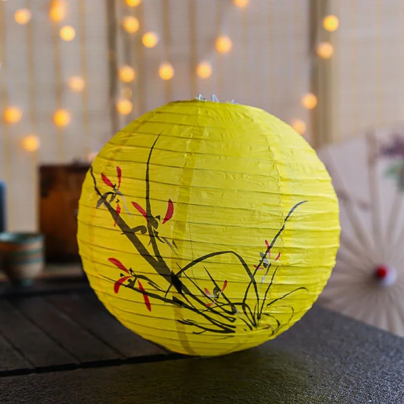12Inch Printed Flower Round Chinese Paper Lanterns Birthday Wedding Decor Craft DIY Festival Lantern Party Supplies