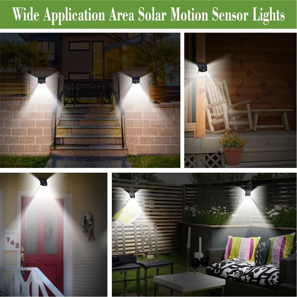?244 LED Solar Wall Light with Motion Sensor - 4 Modes, PIR Detection, Waterproof Outdoor Solar Lamp for Garden